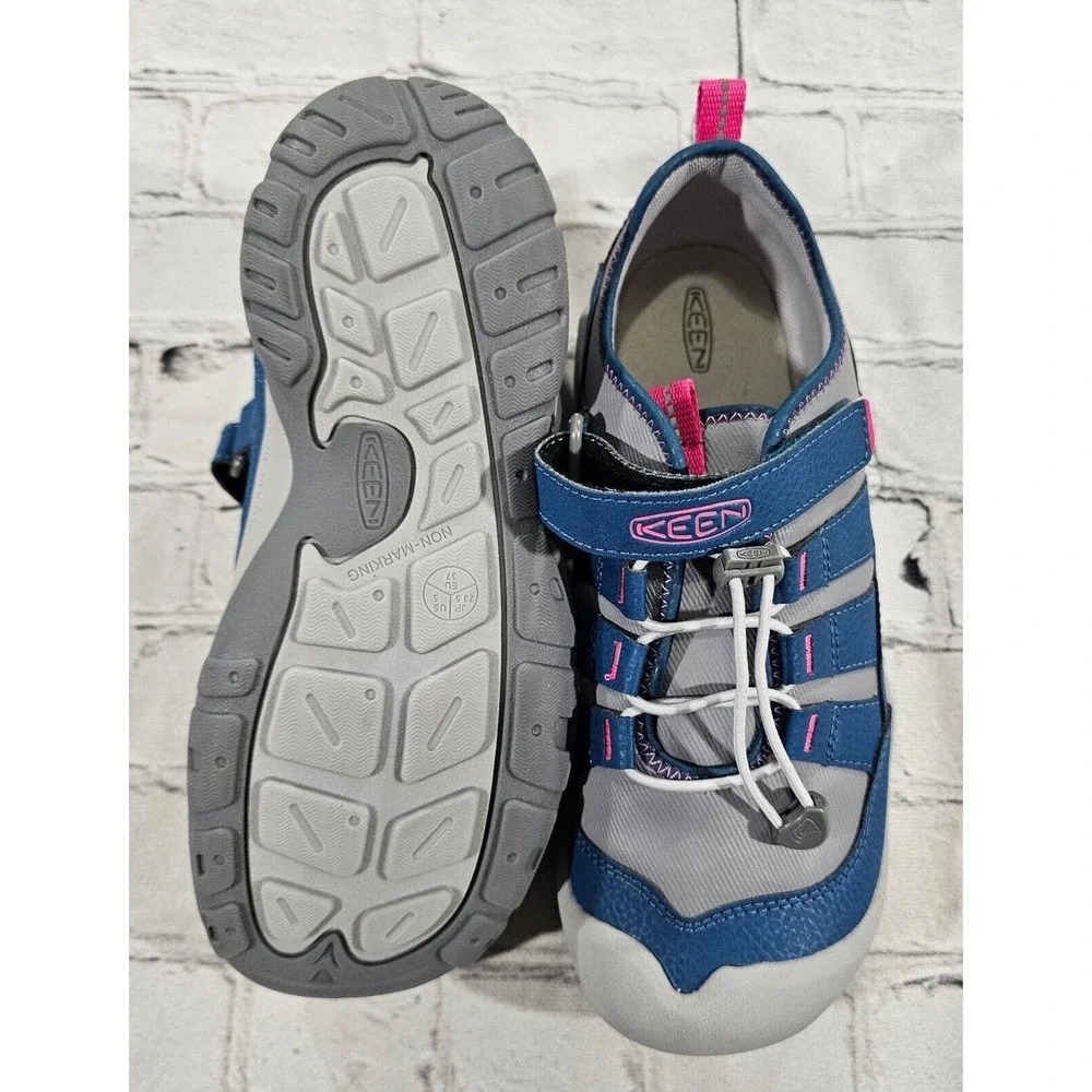 Keen Knotch Hollow Trail Hiking Water Shoes Lace Lock Blue Grey YOUTH SIZE 5